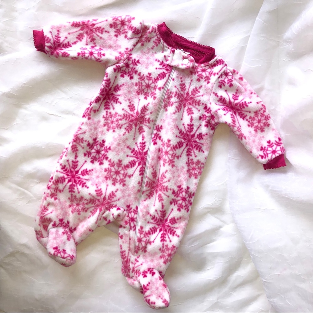 NB Baby Girl Winter Collection Fleece Onesie